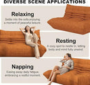 Full Foam Loveseat Sofa,Adults Bean Bag Chairs Floor Couch with Soft Waterproof Fabric,Armless Fireside Lounge Chair for Living Room,Apartment and Office (DarkOrange) by CozyNest Decor
