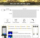 JMEXSUSS 360 LED Christmas Net Lights Outdoor Waterproof, Connectable 12ft x 5ft Net Lights Outdoor Mesh Lights with Remote, Plug in Warm White Net Lights for Bushes Shrubs Christmas Decorations by GreenHaven Gardens