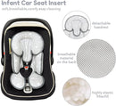 Infant Car Seat Insert, 2 in 1 Reversible Baby Car Seat Head & Body Support Cushion Pillow for Newborn,Soft Newborn Carseat Head Support Pad for Carseats, Strollers, Swings, Bouncers by TinyTreasures Baby Boutique