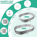 72X36X12 Inches Oval Galvanized Metal Garden Raised Bed/Plant Box for Planting,36 Inches Diameter Metal Fire Pit Ring,Small Animal Fence-3 in 1 Modular Design in Silver (6X3X1 FT, Oval) by GreenHaven Gardens