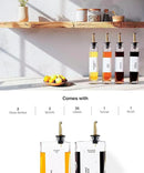 Olive Oil Dispenser for Kitchen, Cooking Oil and Vinegar Dispenser Set, Olive Oil Bottle, Soy sauce dispenser, coffee syrup bottles with stainless steel pourers - 2 pcs, Gold by CozyNest Decor