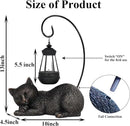 Solar Garden Statue Cat Figurine with Solar Light- Cat Statues Garden Art with Solar Lantern, Loving Cat for Patio,Balcony,Yard, Lawn, Porch-Unique Housewarming Gift for Garden Mom Grandma by GreenHaven Gardens