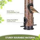 MIXXIDEA 2PK Metal Wild Bird Feeder Squirrel Proof Bird Feeders for Outside Hanging 6 Port Tube Bird Feeder Transparent Finch Feeder with Steel Hanger (Coffee) by CozyNest Decor