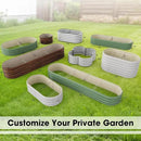 8x2x1ft Oval Galvanized Raised Garden Bed Outdoor 9-in-1 Large Metal Modular Planter Box Raised Beds for Gardening,Vegetables,Fruits,Flowers & Herbs (Green) by GreenHaven Gardens