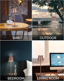 Maksone 2 Pack LED Cordless Table Lamp, 6600mWh Rechargeable Battery Desk Lamp, 3000K Stepless Dimming Night Light, IP54 Waterproof Metal Outdoor Portable Lamp for Camping, Restaurant(Brown) by CozyNest Decor