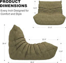 Bean Bag Chair for Adults, Bean Bag Sofa - Adult Size with Soft Waterproof Fabric for Living Room, Apartments, Reading Corner, Gaming, and Movie Venue (Olive Green) by CozyNest Decor