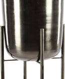 CosmoLiving by Cosmopolitan Metal Indoor Outdoor Planter Dome Large Planter Pot with Removable Stand, Set of 2 Planters 39", 46"H, Black by GreenHaven Gardens