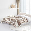 LOMAO Throw Blankets Flannel Blanket with Checkerboard Grid Pattern Soft Throw Blanket for Couch, Bed, Sofa Luxurious Warm and Cozy for All Seasons (Khaki, 90"x110") by CozyNest Decor