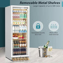 Tylza 13.8 Cu Ft Commercial Refrigerator with Glass Door Display Beverage Fridge, Upright Beverage Cooler Merchandiser, Low Noise, Fast Cooling, White by CozyNest Decor
