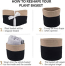 Woven Cotton Rope Plant Basket for 6" Flower Pot Floor Indoor Planters Flower Pot,Home Decor Storage Organizer H6 3/4" x W6 1/2" Black&Brown by CozyNest Decor