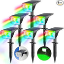 Consciot Solar Spot Lights Outdoor, 30 LED Waterproof Color Changing Solar Spotlight, 2 in 1 Adjustable Wall Lights, 10 Colors, Dusk-to-Dawn Solar Landscape Spotlights for Garden Yard Walkway, 6 Pack by GreenHaven Gardens