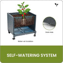 Raised Garden Bed with Tomato Cage 67.6” Self Watering Tomato Planter Boxes with Trellis Wheels for Outdoor Climbing Flowers Vegetable Vine Vegetables by GreenHaven Gardens