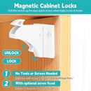 Magnetic Cabinet Locks Baby Proofing - Children Proof Cabinet Drawers Safety Locks (10 Locks and 2 Keys) by TinyTreasures Baby Boutique