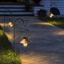 HUYIENO 2Pack Solar Metal Hanging Lantern with Shepherd Hook Outdoor Led Garden Lights Brushed Copper by GreenHaven Gardens