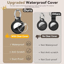 Upgrade Waterproof 4 Pack Airtags Holder with Apple Airtags Keychain, Hard PC Air Tag Case, Anti-Scratch & Shock Air tag Holder, Men's Women's Keyrings & Keychains -Black+White+Brown+Army Green by TinyTreasures Baby Boutique