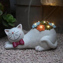 Cat Garden Figurines Outdoor Decor Solar Statue with Succulent and LED Lights for Patio Lawn Yard Art Decoration Housewarming Garden Gift by CozyNest Decor