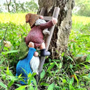 Garden Gnome Statue, Funny Climbing Ladder Gnomes Figurine Resin Sculpture Outdoor Decor for Patio Yard Lawn Porch Ornaments Gift by CozyNest Decor