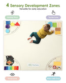 Baby Play Mat, Unique Crawling Mats with 4 Sensory Development Zones for Motor Skills, 50''x50'' Playpen Mats with Non-Slip Cushioned that Fits Nicely Into Any Playroom, Beige by TinyTreasures Baby Boutique