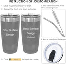 iProductsUS Personalized Tumbler for Men, Insulated Stainless Steel Travel Coffee Mug, Laser Engraved Custom Cup, Slider Lid Included, Gifts for Dad, Husband (Gray, 20oz) by TinyTreasures Baby Boutique