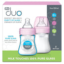 Chicco Duo 5oz. Hybrid Baby Bottle with Invinci-Glass Inside and Plastic Outside | Dishwasher, Bottle Warmer, and Electric Sterilizer Safe | Intui-Latch Nipple | Clear/Grey, 2pk by TinyTreasures Baby Boutique