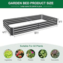 Land Guard 2 Pack 8×4×1ft Galvanized Metal Raised Garden Bed, Metal Planter Kit Box Outdoor for Deep-Rooted Vegetables, Flowers, Green and Herbs (Mid-Grey) by GreenHaven Gardens