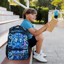 Boys School Backpack, Personalized Tiger Backpacks with Name for Kids Kindergarten Primary Senior Middle, 17 Inch Durable Personalized Cool Lightning Bookbag for School by TinyTreasures Baby Boutique