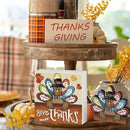 Smile Thanksgiving Wooden Decor Indoor, Turkey Decor Give Thanks Box Sign, Thanksgiving Table Tiered Tray Kitchen Decorations by CozyNest Decor