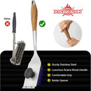 Grill Brush and Scraper, Dual Grip Design,Extra Strong BBQ Cleaner Accessories,Safe Nylon Bristles Barbecue Triple Scrubbers Cleaning Brush for Cast Iron Grates/Porcelain/Charcoal Grill by GreenHaven Gardens