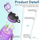 Enerbone Water Bottle, Leakproof BPA & Toxic Free, Motivational Water Bottle with Times to Drink and Straw, Fitness Sports Water Bottle with Strap for Office, Gym, Outdoor Sports by CozyNest Decor