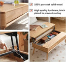 100% Solid Wood Lift Top Coffee Table for Living Room, Mid Century Modern Tables with Drawers and Large Storage, Oak Coffee Tables for Small Spaces (Oak Wood Log, 39.37" W x 21.65" D x 25.59" H) by CozyNest Decor