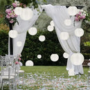 20 Pack White Outdoor Silk Lanterns Decorative, 10inch Waterprooof Outside Indoor Chinese Hanging Round Lanterns for Weddings, Birthdays, Parties Decoration (White)