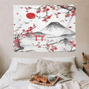 Red Cherry Blossoms Tapestry, Japanese Fuji Mountain Tapestry, Asian Japanese Wall Tapestry, Nature Landscape Tapestries for Bedroom Living Room Decor 40"x30" by CozyNest Decor