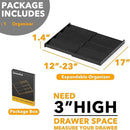SpaceAid Bamboo Black Spice Drawer Organizer, (Need 3" Deep Drawer) Expandable 4 Tier Spices Rack for Cabinet, Kitchen Seasoning Storage Insert (Jars Not Included, From 12" to 23" Wide) by CozyNest Decor