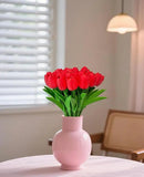Artificial Tulips Flowers 15Pcs Faux PU Tulip Real Touch Tulip Fake Flowers Bouquets Arrangements for Mother's Day Easter Spring Flowers Gifts Home Table Décor by CozyNest Decor