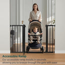 Cumbor 2 Pack 29.7"-48" Baby Gate for Stairs, Mom's Choice Awards Winner-Dog Gate for Doorways, Pressure Mounted Auto-Close Pet Gates for Dogs Indoor, Safety Child Gate with Easy Walk Thru Door,Black by TinyTreasures Baby Boutique