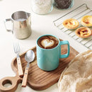 E-liu Porcelain Tea Mugs Coffee Mug Set, Large 15 Ounces Cups for Coffee, Tea, Cocoa, and Mulled Drinks, Set of 6, Turquoise by CozyNest Decor