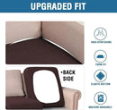 H.VERSAILTEX Super Stretch Individual Seat Cushion Covers - Sofa & Couch Cushion Slipcover Sets - Thick Jacquard Textured Twill Fabric (3 Piece XL, Chocolate) by CozyNest Decor