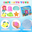 Light Up Bath Toys for Toddlers Kids Girls Baby, No Hole Glow Bath Toys with Bath Book & Organizer, Led Light Bath Time Water Toys for Bath Tubs Bathrooms Pool, Gift for Toddlers Girls Infants by TinyTreasures Baby Boutique