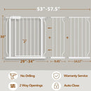 Fairy Baby Extra Wide Baby Gates 53-57.5 inch, Auto Close Child Safety Gates for Stairs Banister Doorways Hallway,Indoor Safety Child Gates for Kids or Pets by TinyTreasures Baby Boutique