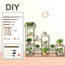 Plant Stand Indoor Outdoor, 12 Tier Plant Shelf for Multiple Plants, Large Wood Plant Shelf Combo Ideal for Gardens, Patios, and Lawns by GreenHaven Gardens