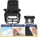 AODAILIHB Swivel Glider Recliner with Ottoman, 360 Rocking Chair with Foot Rest Recliner Chair Indoor Rocking Chair with Side Pockets Nursery Chairs for Living Room, Bedroom, Office (Black) by TinyTreasures Baby Boutique