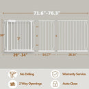Fairy Baby Extra Wide Baby Gates 71.7-76.3 Inch, Auto Close Child Safety Gates for Stairs Banister Doorways Hallway,Indoor Safety Child Gates for Kids or Pets by TinyTreasures Baby Boutique