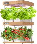 GROWNEER HydroEasy1.0 Hydroponics Growing System Kit, Beginner-Friendly Indoor Garden for Vegetable Fruit Herb, Red Oak Design, Perfect Gift Idea, Full-Spectrum LED Lights for Maximum Growth by GreenHaven Gardens