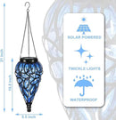 Solar Hanging Lantern Outdoor Lights, Tear-Shaped 15 LEDs Cool White Hanging Lights with S Hooks Decor in Garden, Yard, Pathway, Front Door and Landscape by GreenHaven Gardens