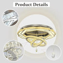 Flashing God Large Crystal Chandelier Dia 48" Silver Chandelier Flush Mount Ceiling Light for Bedroom Living Room Dining Room Hallway Dimmable 3 Rings LED Celing Lighting Fixtures by CozyNest Decor