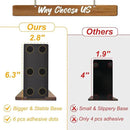 Book Ends, Black Walnut Wooden Bookends for Shelves - Heavy Duty Non-Slip Book Organizers, Upgraded Large Decorative Bookend Holders for Home, Kitchen, Office, Set of 2, Large by CozyNest Decor