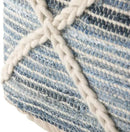 SIMPLIHOME Cowan Boho Square Pouf in Blue, Natural Handloom Woven for the Living Room, Bedroom and Kids Room by CozyNest Decor