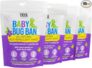 YAYA ORGANICS Baby Bug BAN Insect Repellent Wipes – All-Natural, DEET-Free, Non-Toxic, for Babies, Kids and Sensitive Skin (48 Count, Pack of 4) by TinyTreasures Baby Boutique