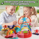 40-Piece Wooden Rainbow Stack Set, 4-in-1 Building Blocks preschoolers Early Development & Activity Toys Montessori Toys for Kids 3, 4, 5, 6 Years and Older Gifts for Boys and Girls by TinyTreasures Baby Boutique
