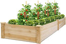 Giantex Raised Garden Bed Planter, Wooden Elevated Vegetable Planter Kit Box Grow for Patio Deck Balcony Outdoor Gardening, Natural by GreenHaven Gardens
